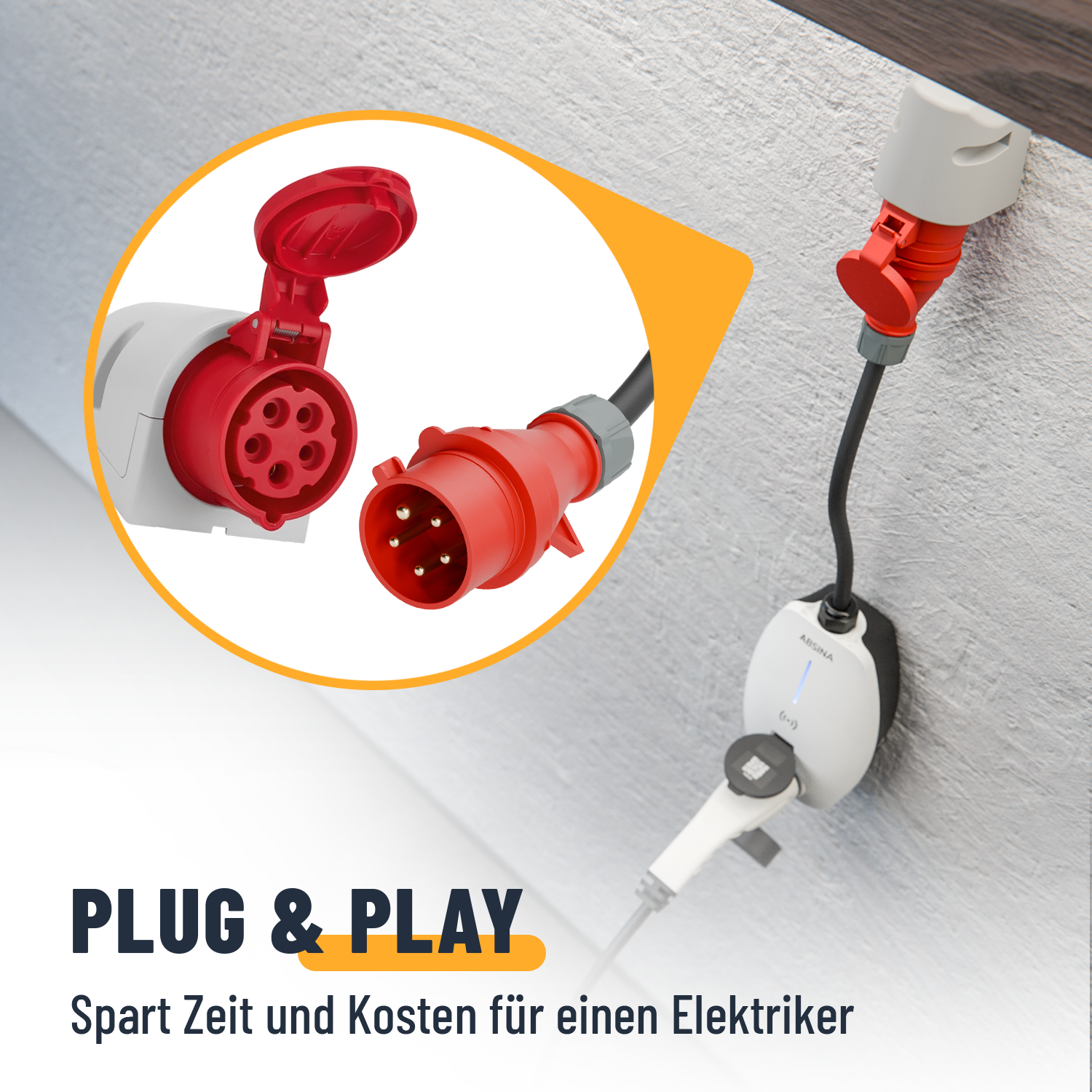 Mobile Wallbox CEE 11kW mit App Steuerung & Ladekabel Typ 2 11kW