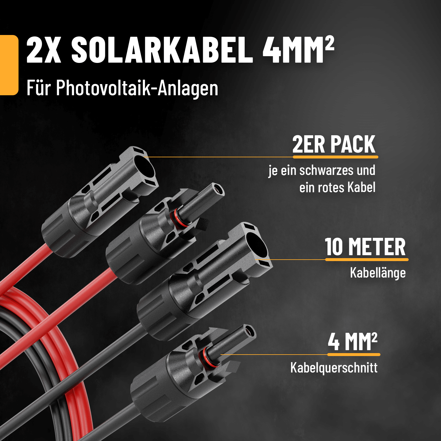 Solarkabel 2x 10m 4mm²