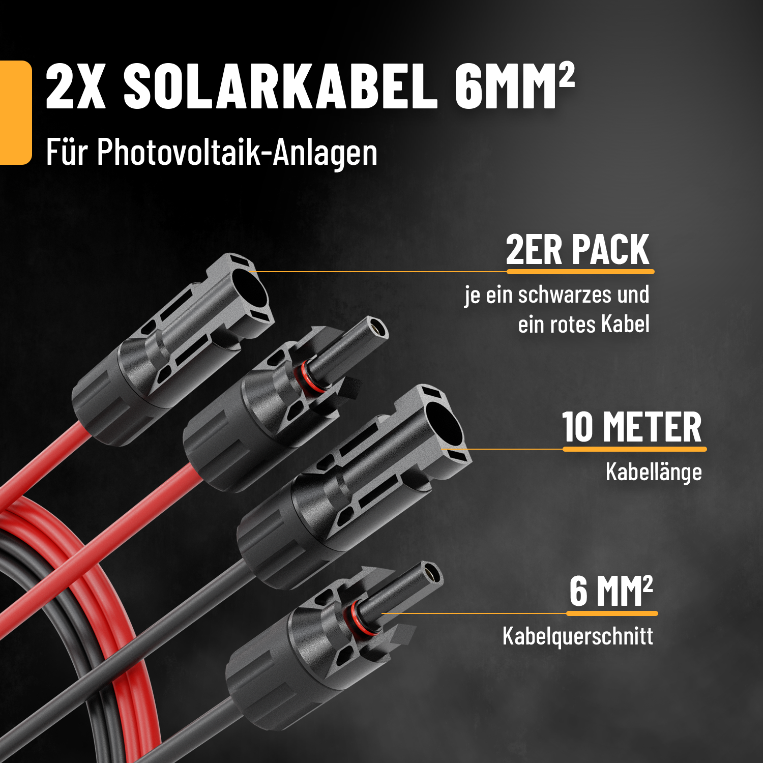 Solarkabel 2x 10m 6mm²