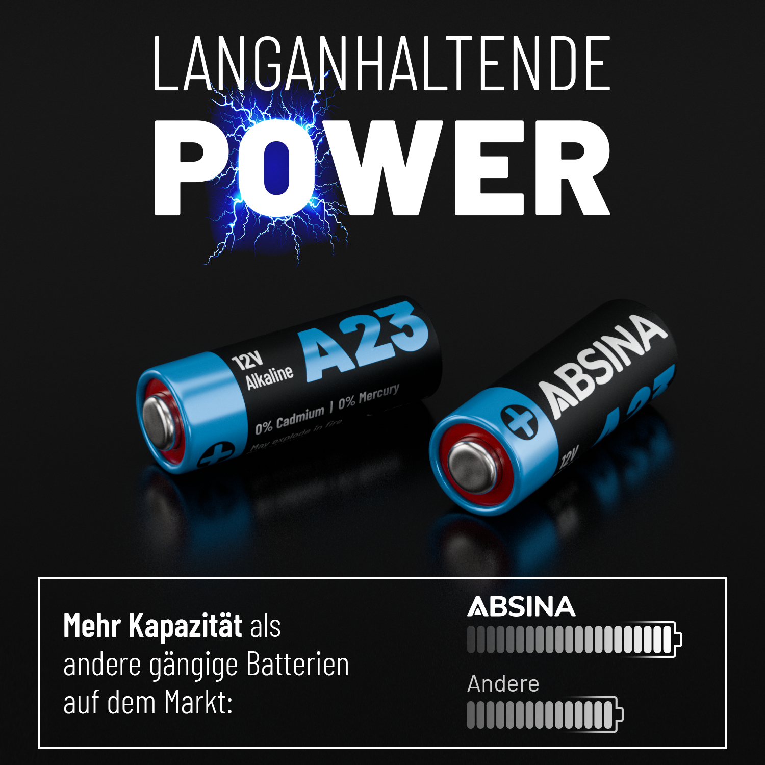 A23 Batterie Alkaline 12V