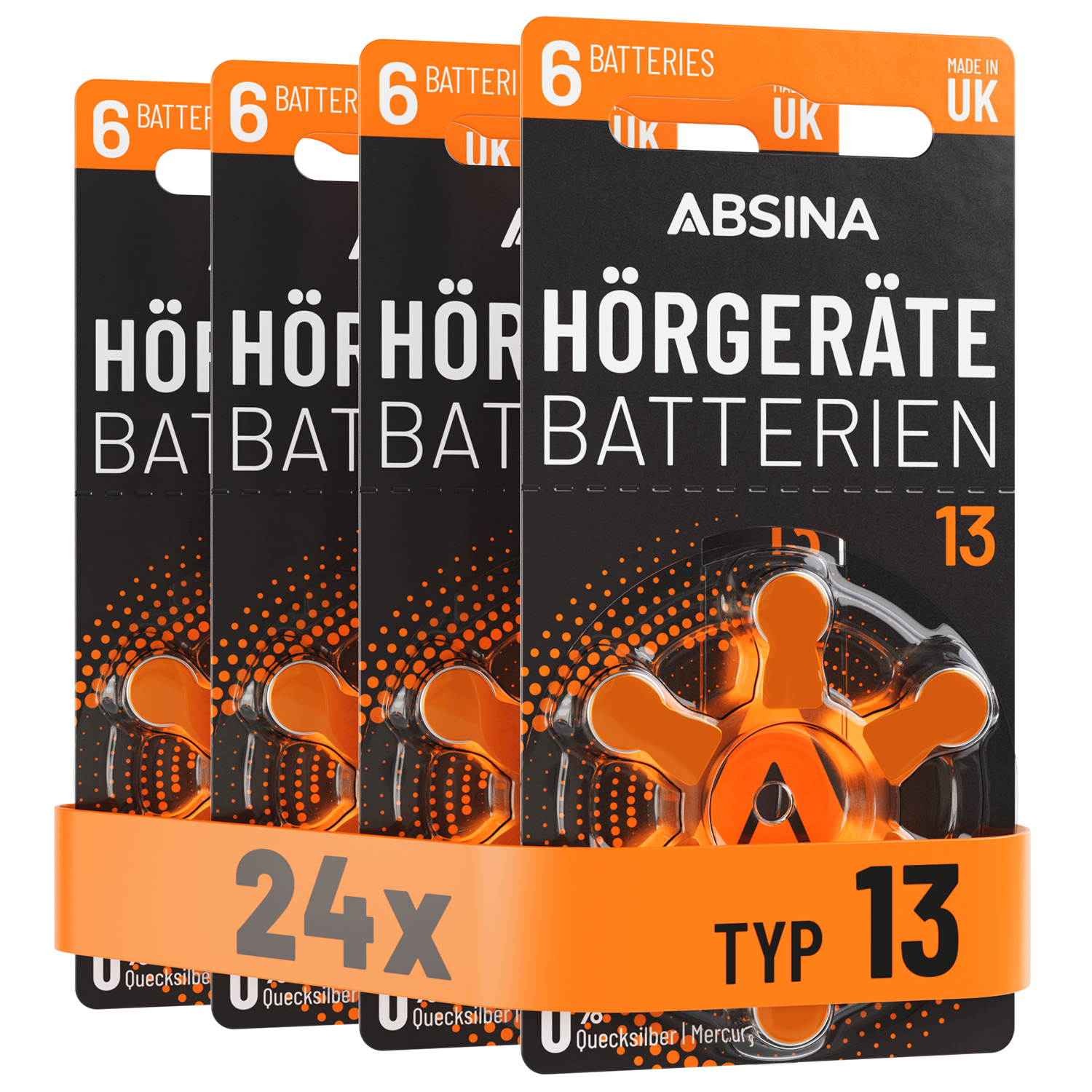 Hörgerätebatterien Typ 13 orange