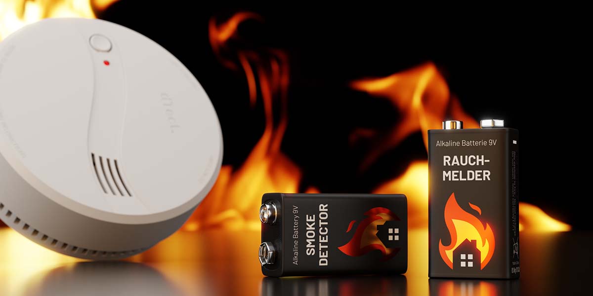 ABSINA Rauchmelder Batterie 9V