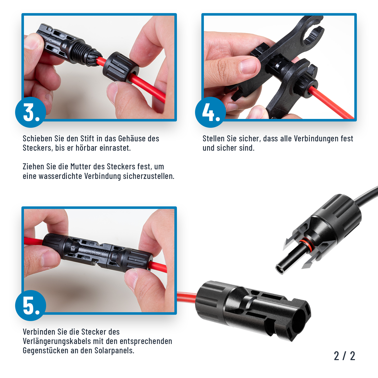 4x Solarstecker + Schlüssel