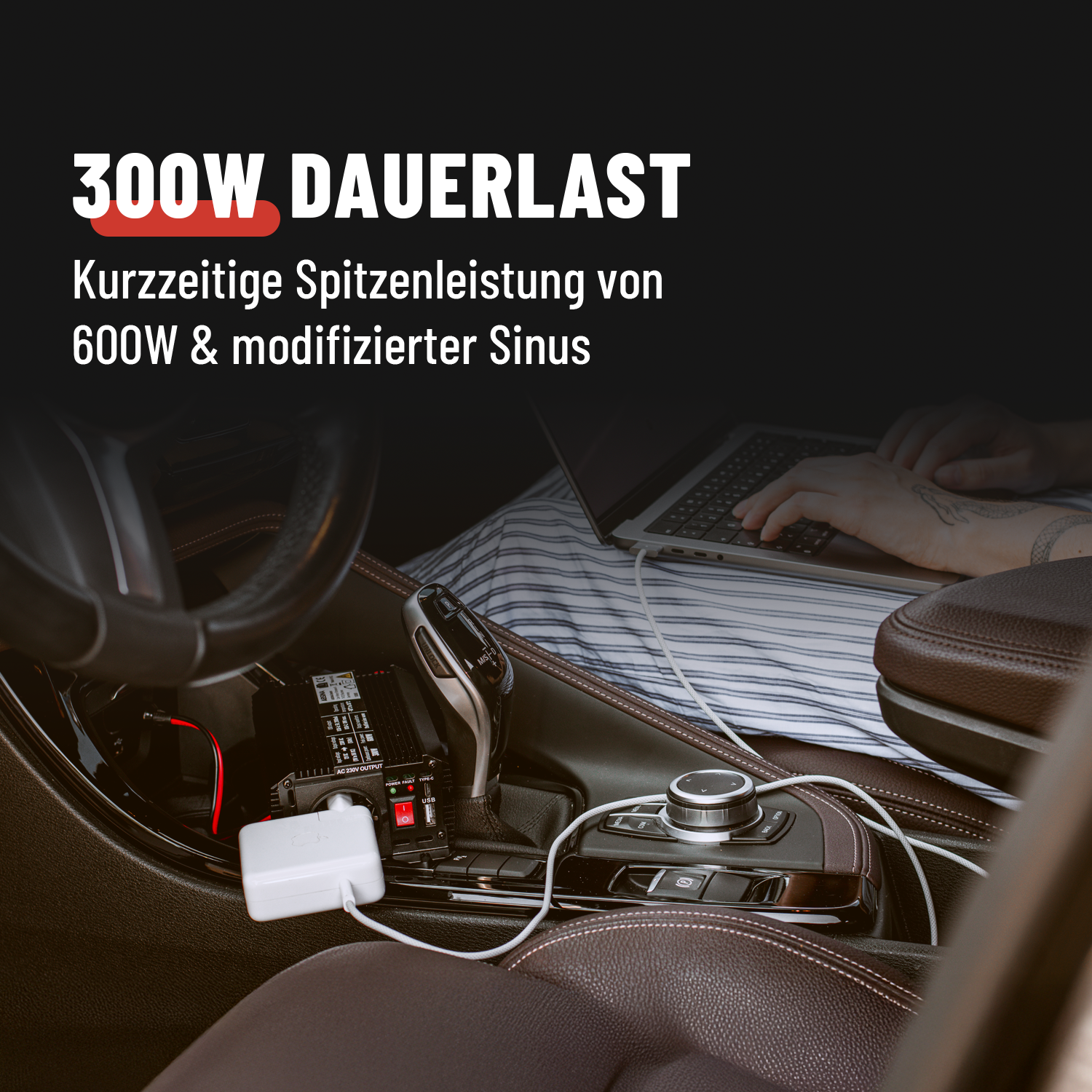 ABSINA 12V auf 230V Spannungswandler - Modifizierter Sinus Wechselrichter