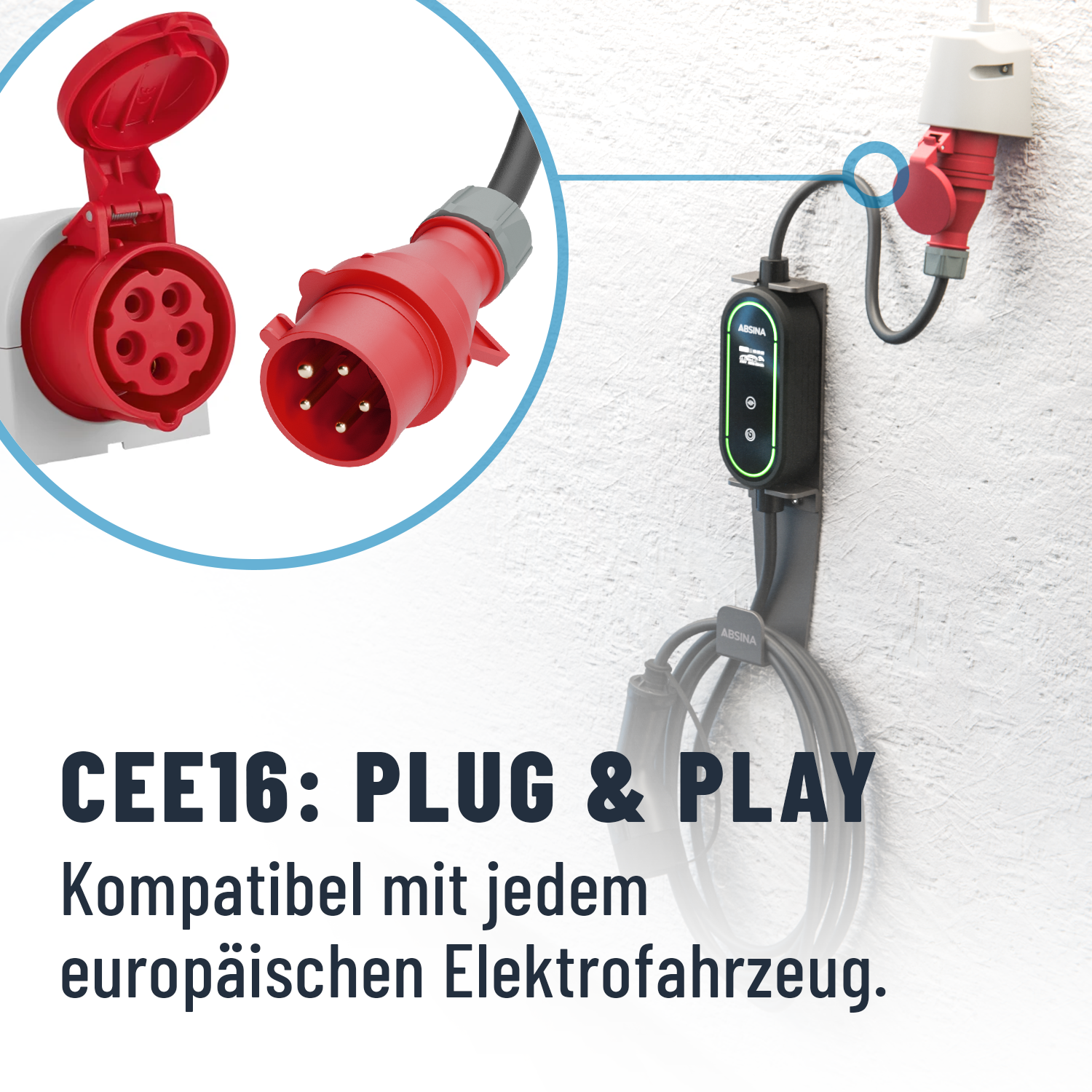 Ladekabel Typ 2 CEE mit einstellbarem Ladestrom