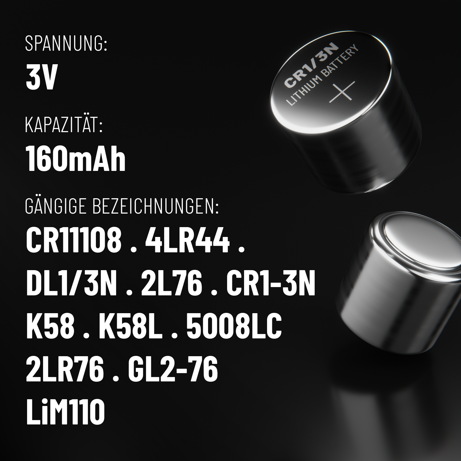 Knopfzelle CR1/3N