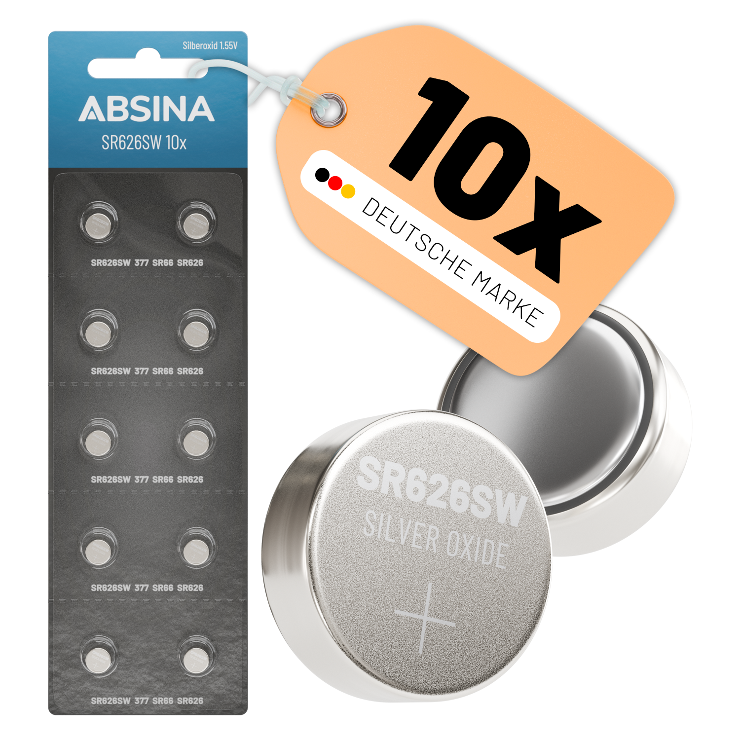 Knopfzellen Sr626sw Uhrenbatterie SR626SW SR66 377 Silberoxid