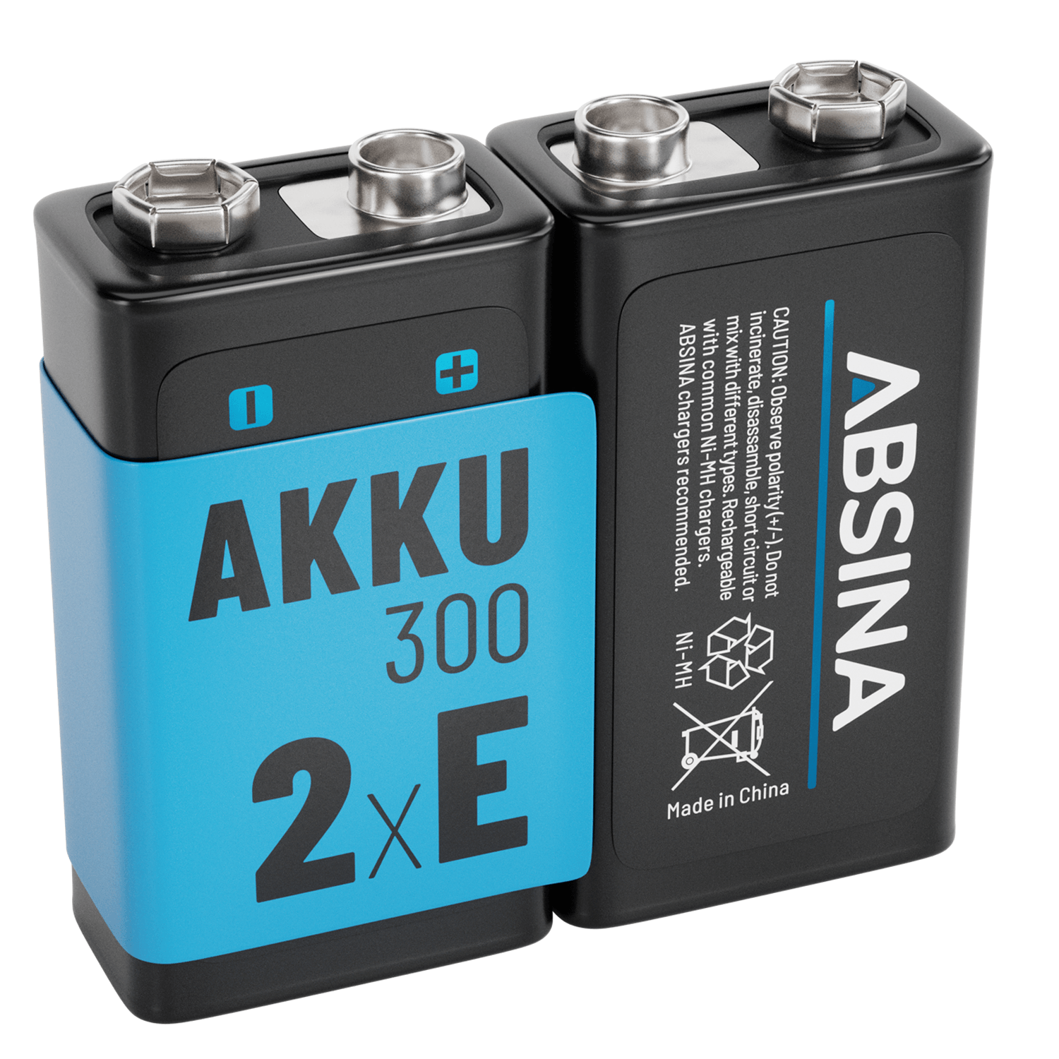 9V E-Block Akku wiederaufladbar Typ 300