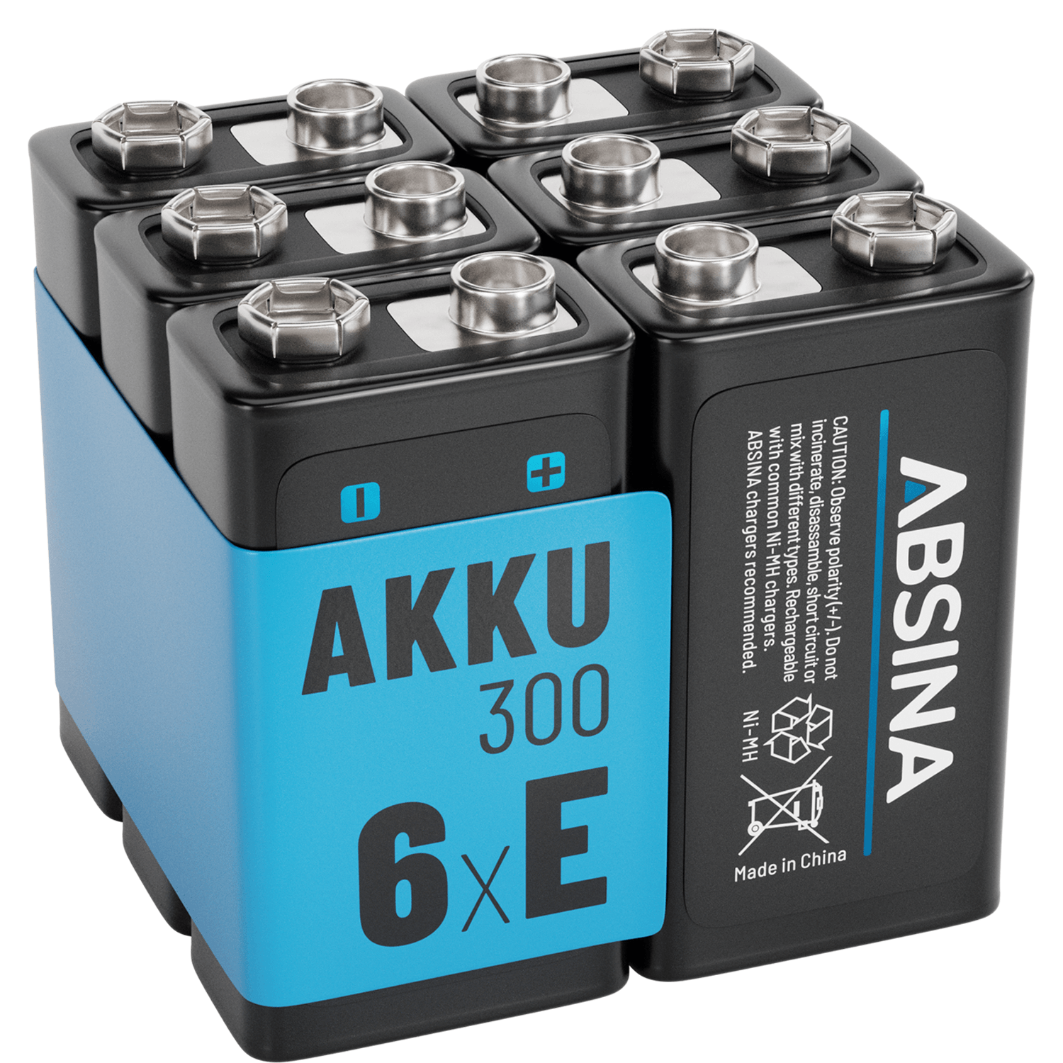 9V E-Block Akku wiederaufladbar Typ 300