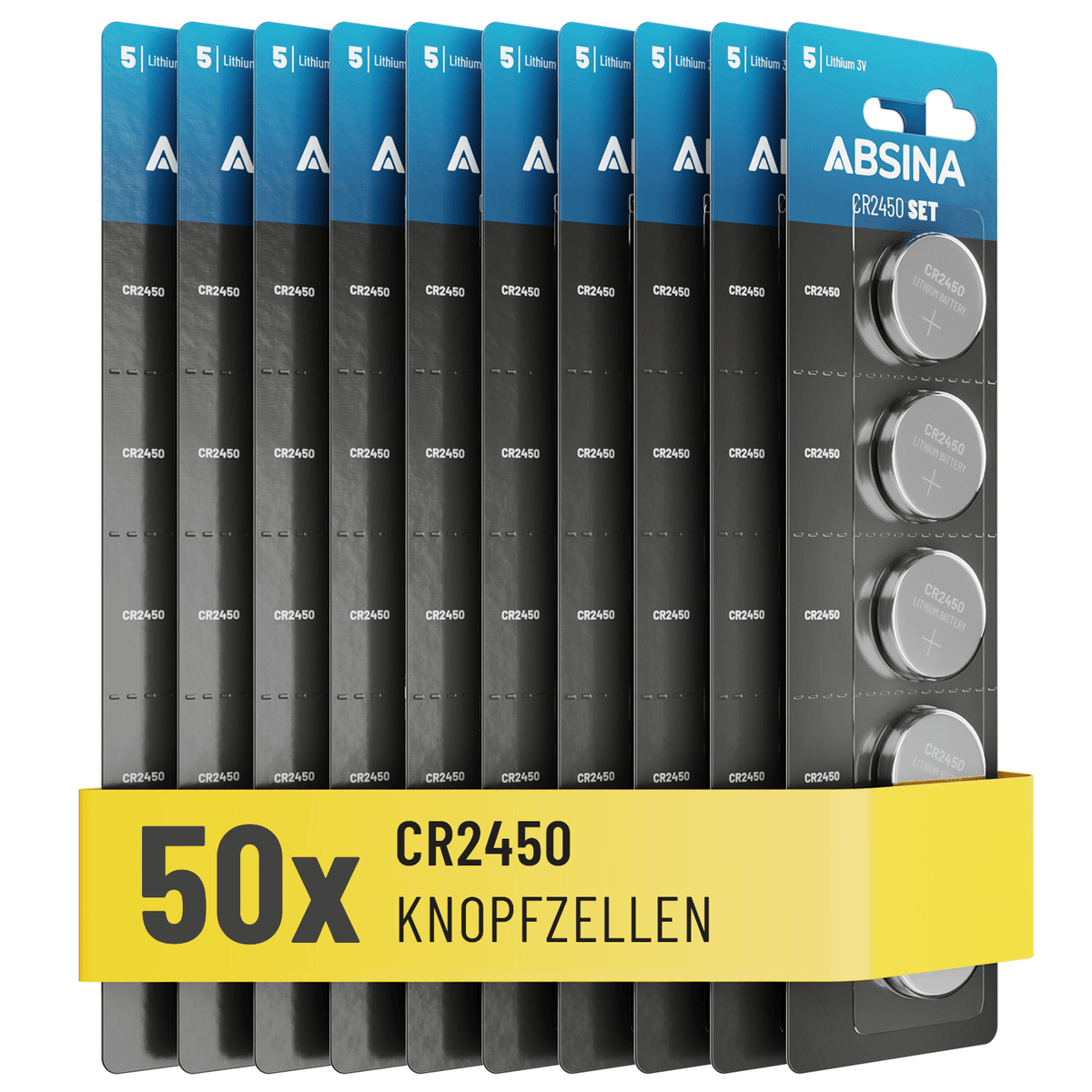 ABSINA CR2450 Knopfzelle 3V Lithium 10er Pack