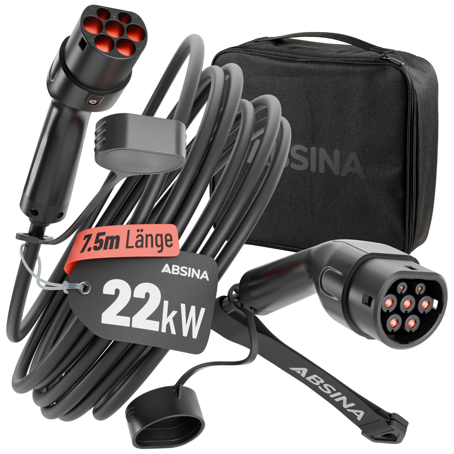 Typ 2 Ladekabel 22kW 32A 3-phasig Mode 3