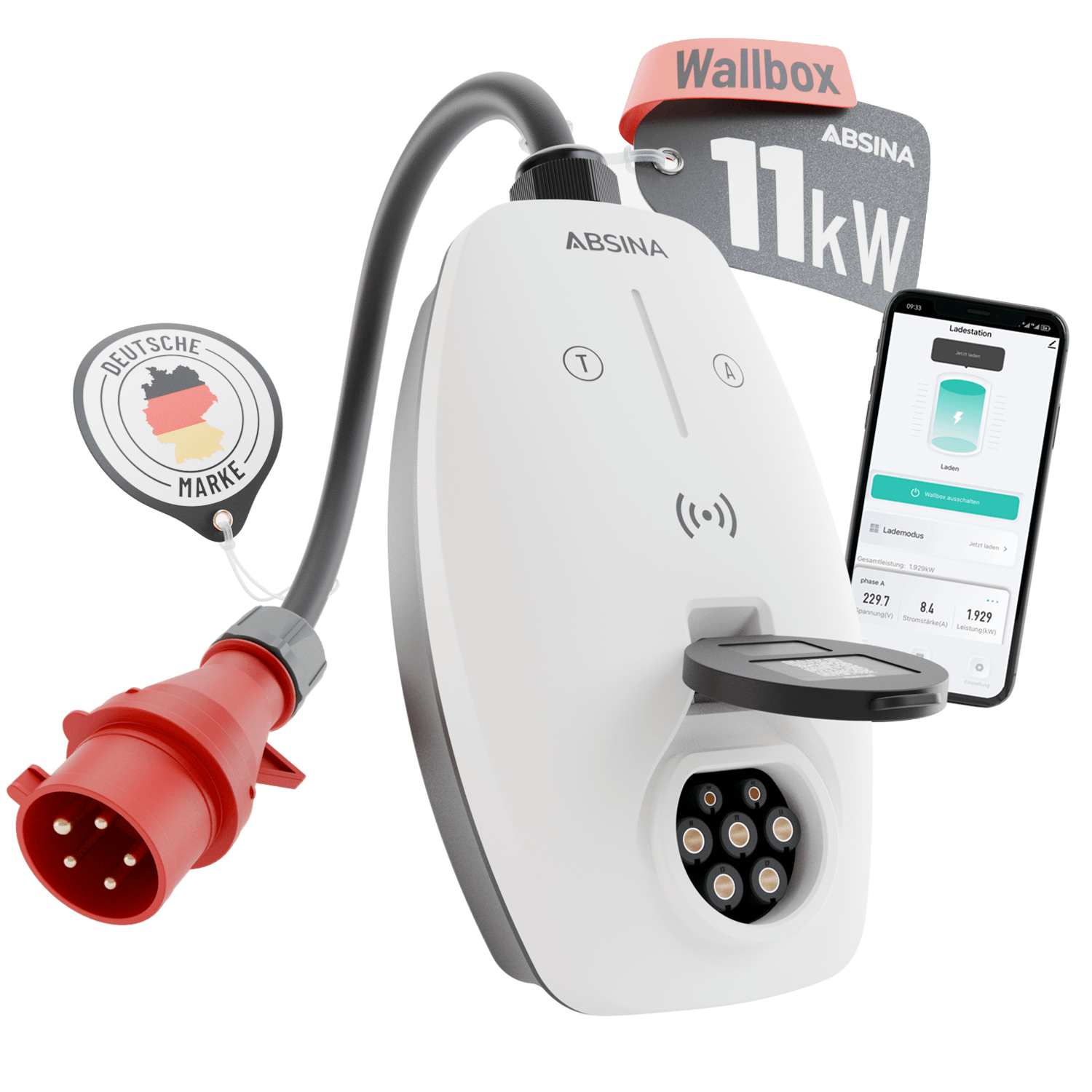 ABSINA mobile Wallbox 11kW mit App Steuerung 301018 Hauptbild