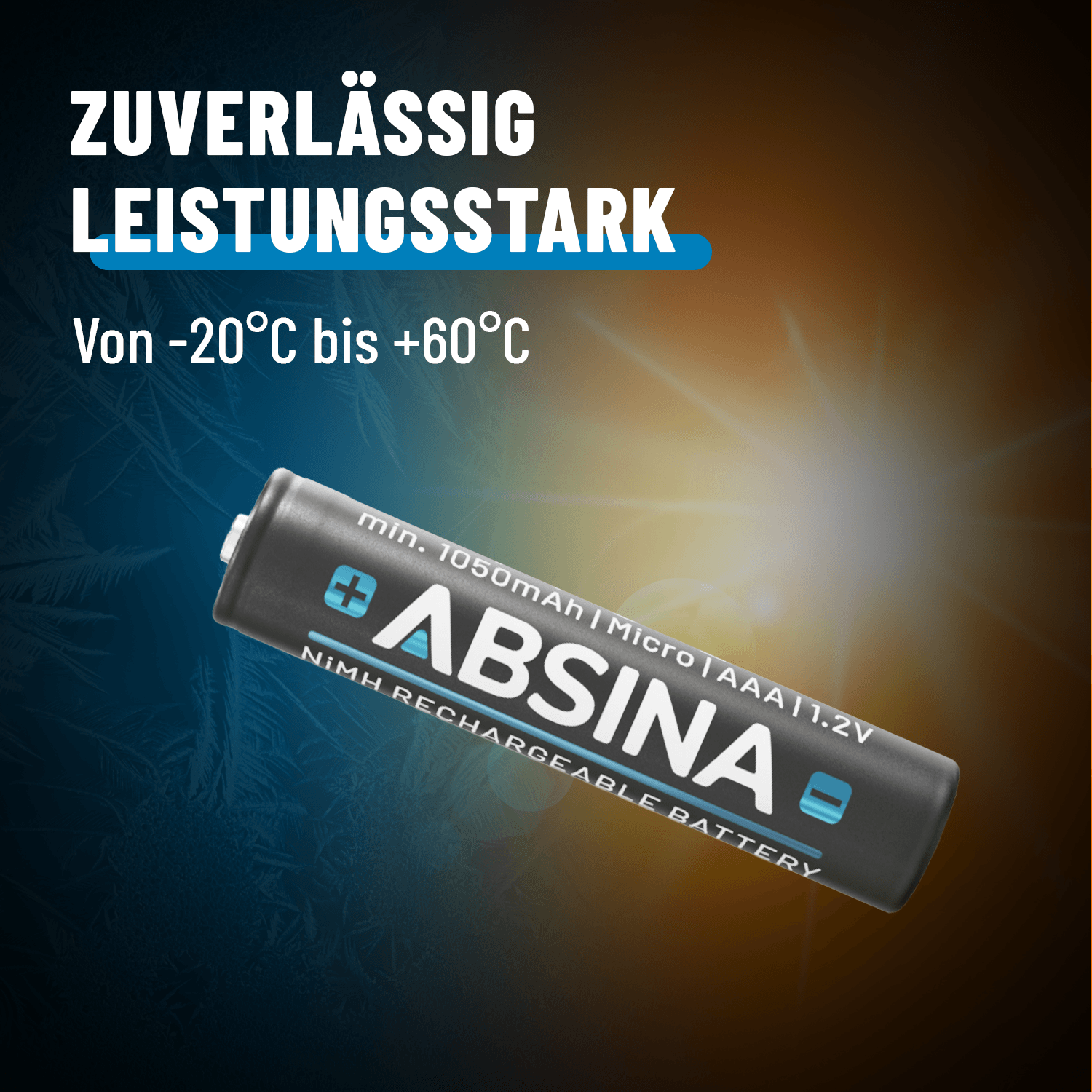 ABSINA wiederaufladbar Akkus für Telefon AAA leistungsstark 401002-6