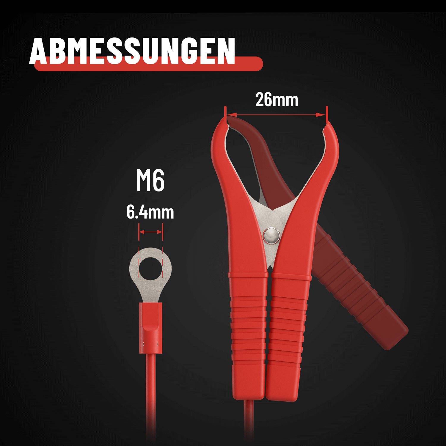 Batterieladegerät KFZ Abmessungen Klemmen 301006-6