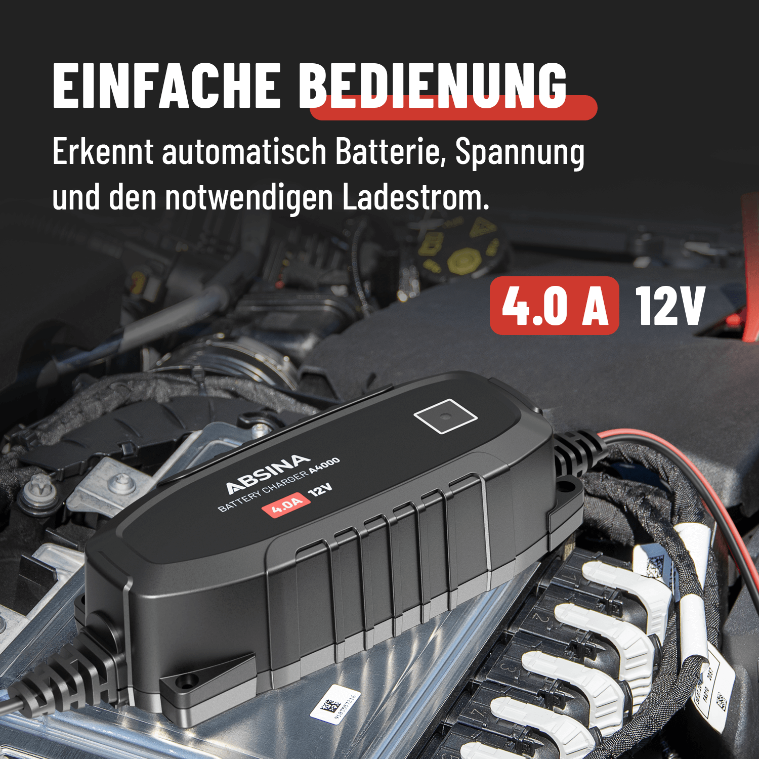 KFZ Ladegerät Autobatterie mit einfacher Bedienung 301007-2