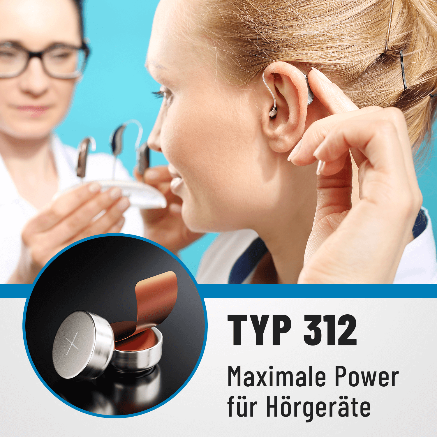 Hörgerätebatterien Typ 312 braun