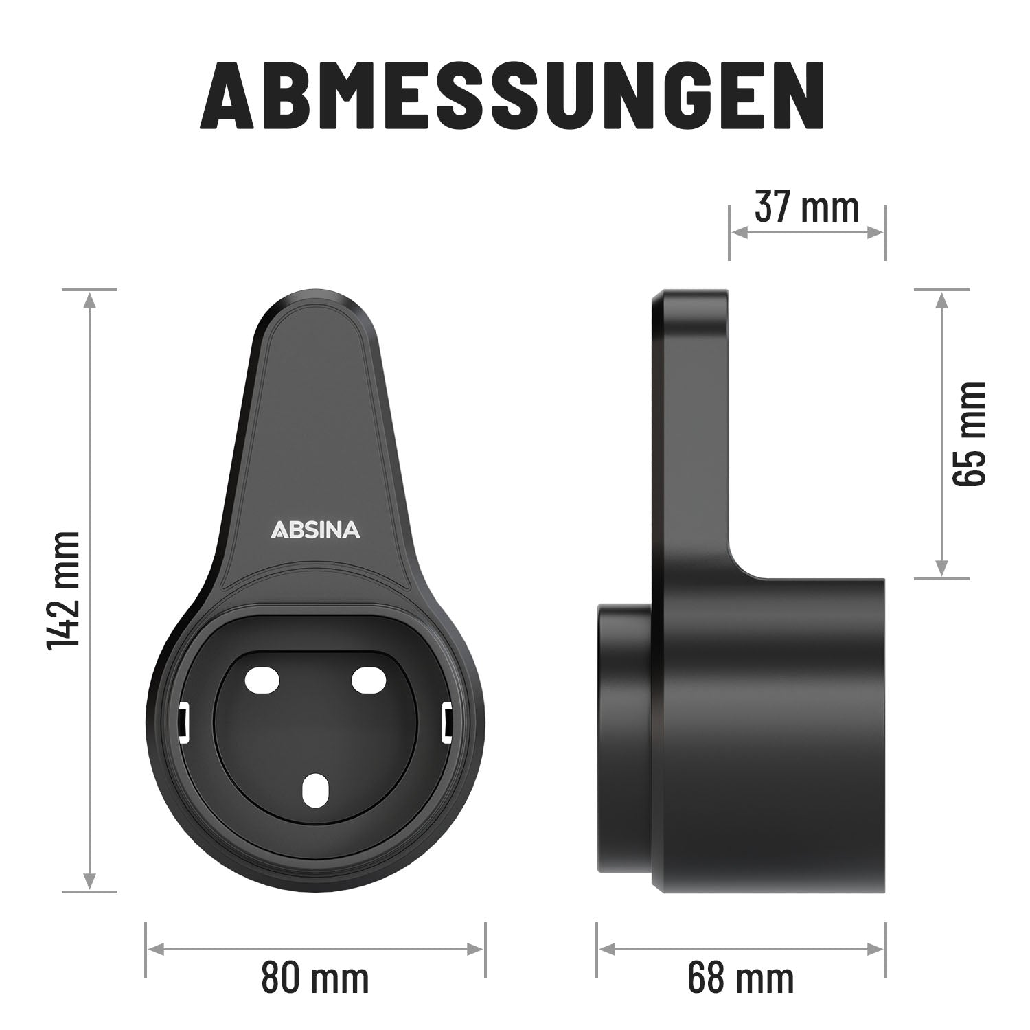 ABSINA Typ 2 Ladekabel Halterung Abmessungen
