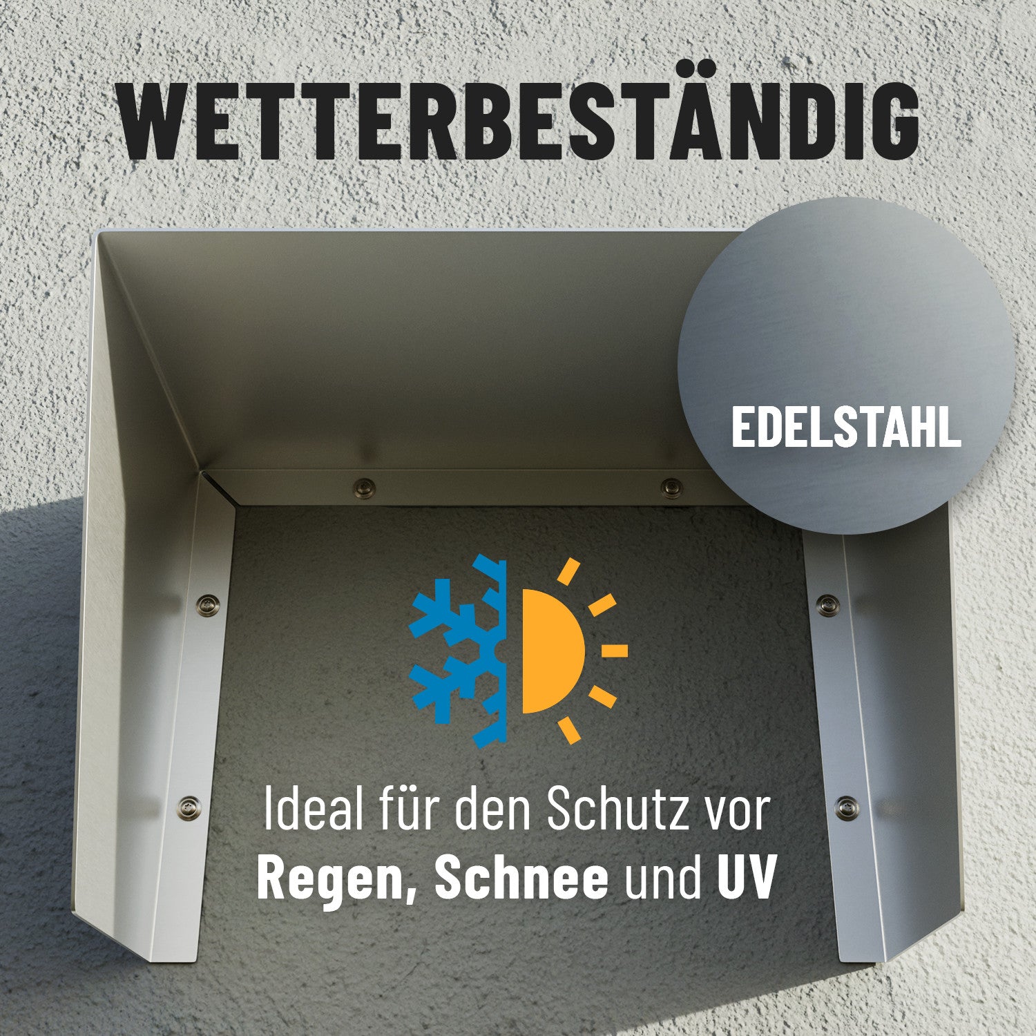 ABSINA Wetterschutz Wallbox Dach aus Edelstahl