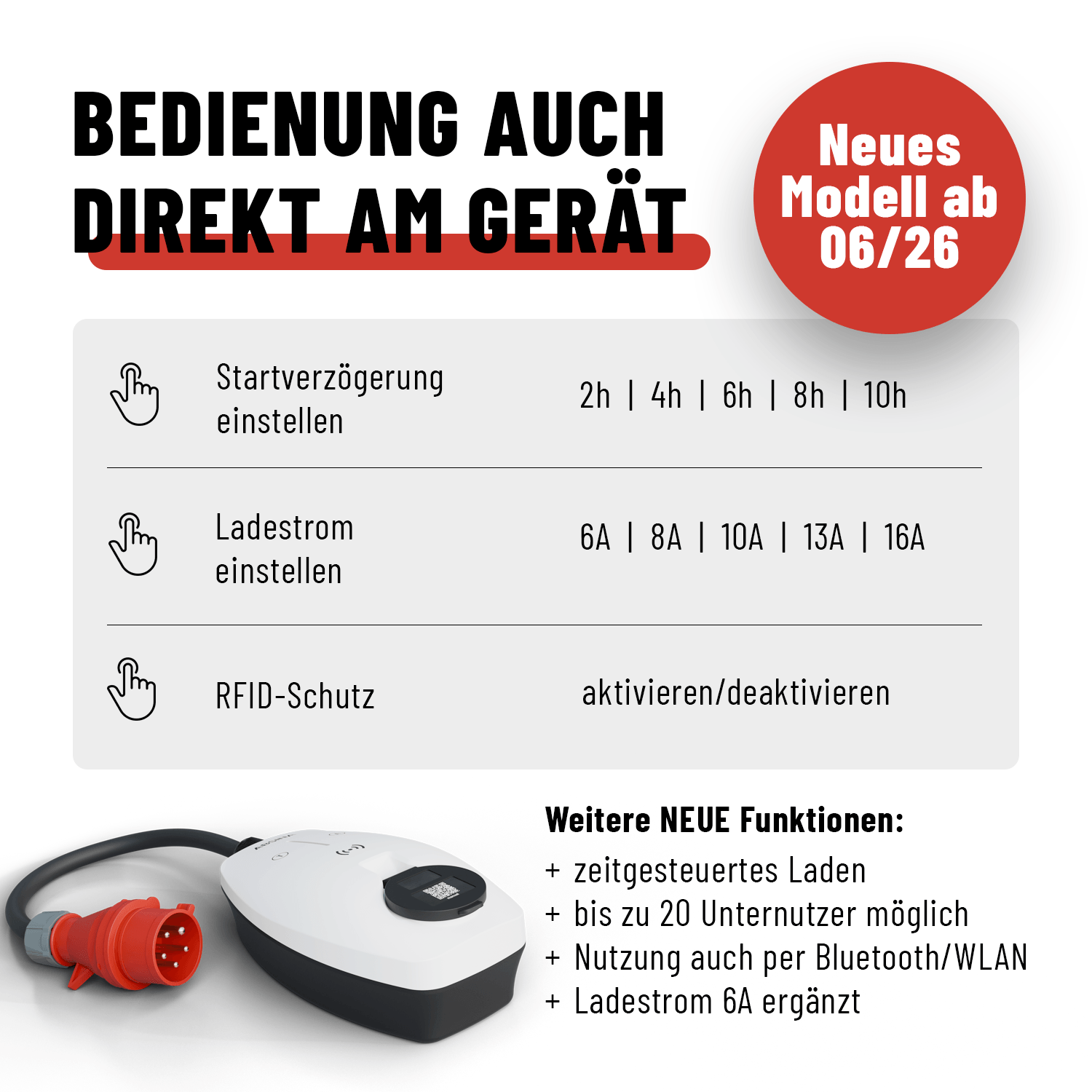 11 kW Wallbox Bedienung per App oder-am Geröt 301018-4