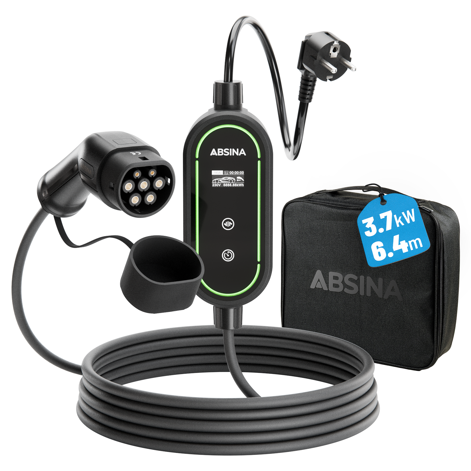 Ladekabel Typ 2 Schuko einstellbarer Ladestrom