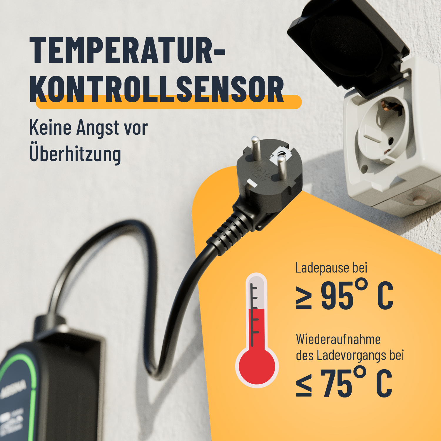 Ladekabel Typ 2 Schuko einstellbarer Ladestrom