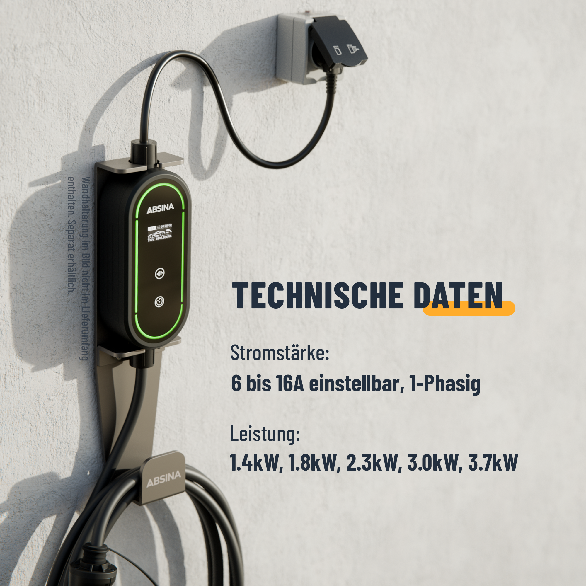 Ladekabel Typ 2 Schuko einstellbarer Ladestrom