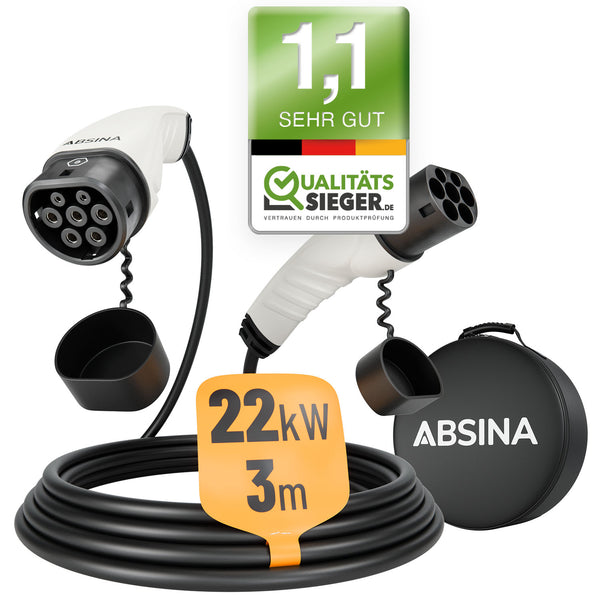 ABSINA 22kW Ladekabel Typ 2 3 Meter