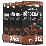 Hörgerätebatterien Typ 312 braun