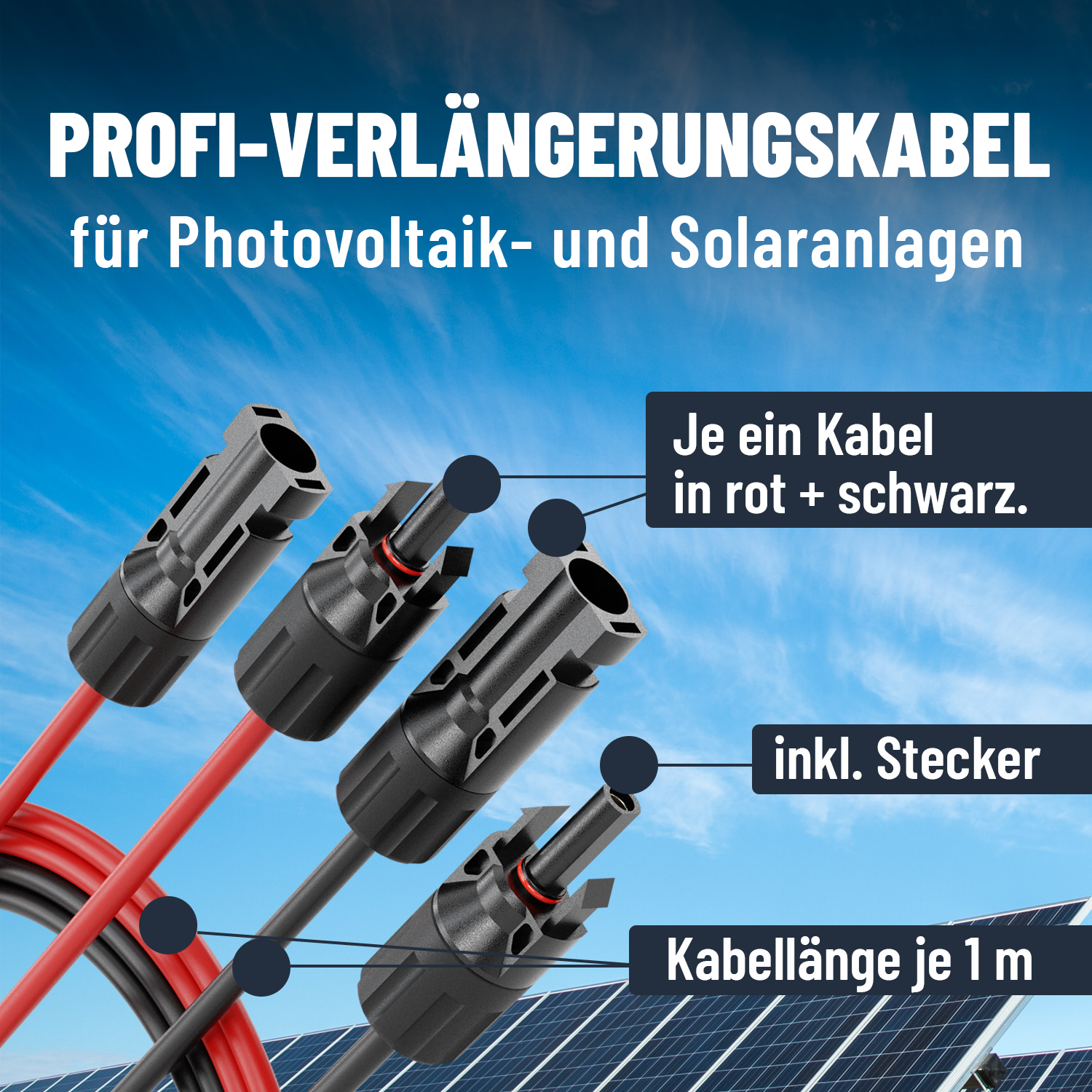 Solarkabel 2x 1m 4mm²