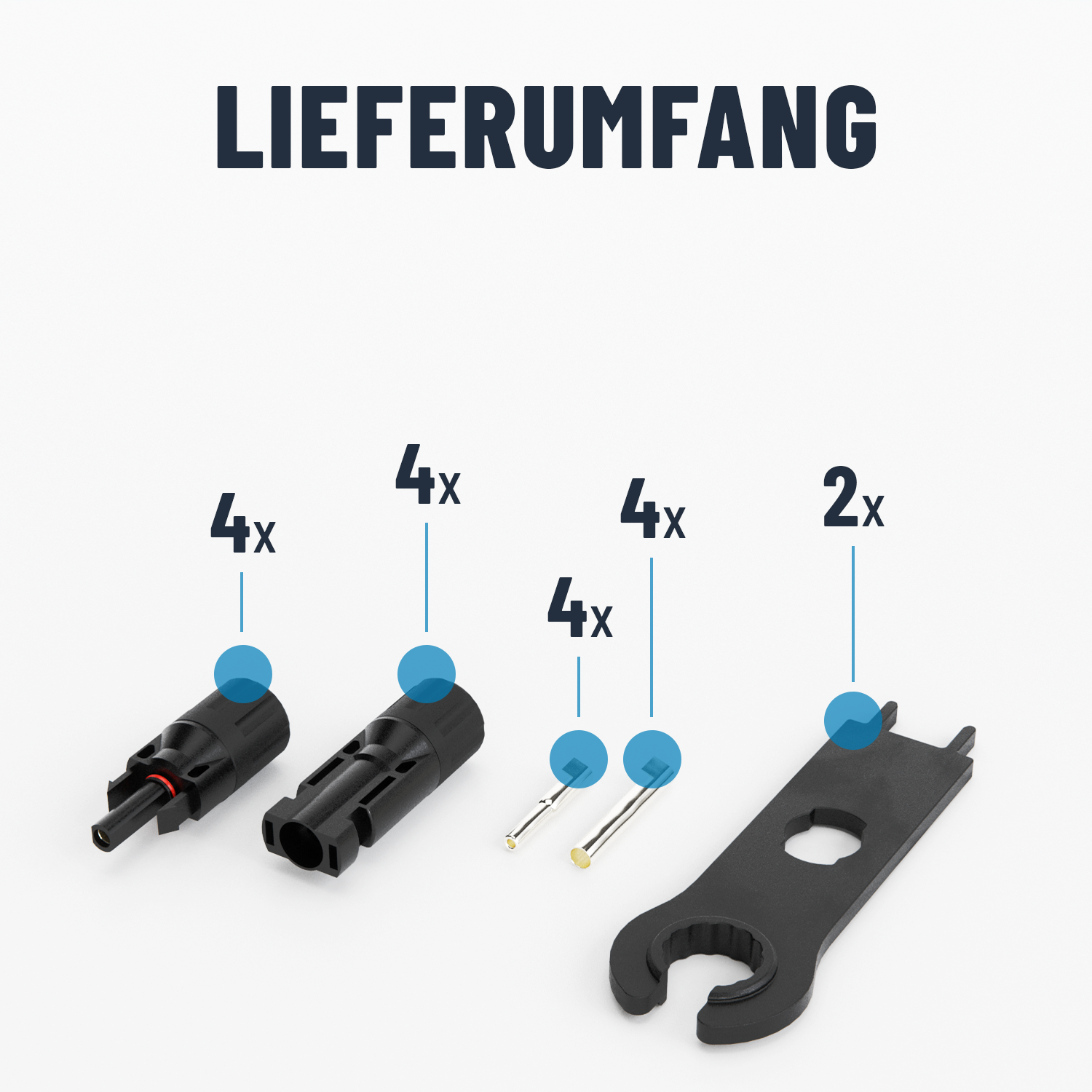 4x Solarstecker + Schlüssel