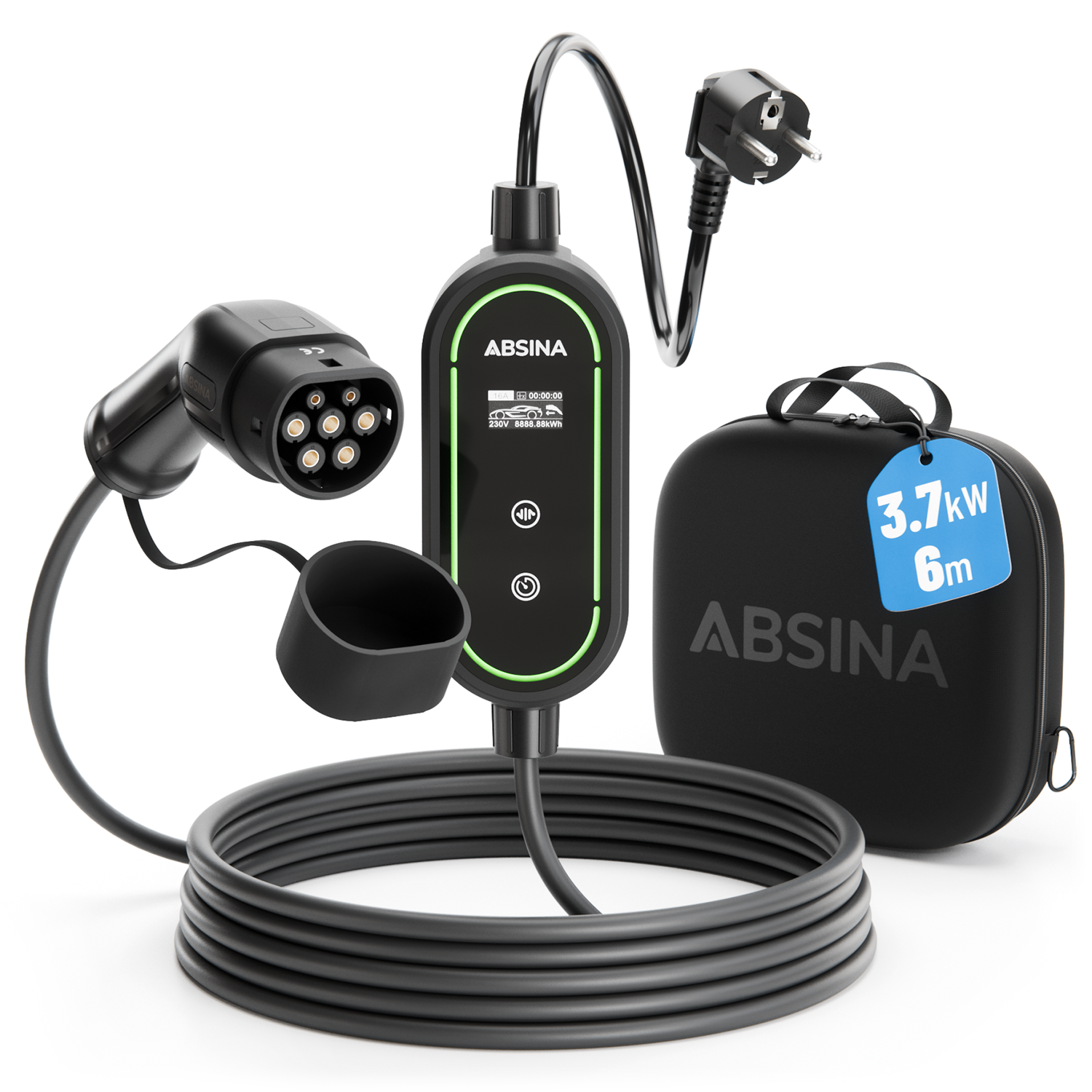 Ladekabel Typ 2 Schuko einstellbarer Ladestrom
