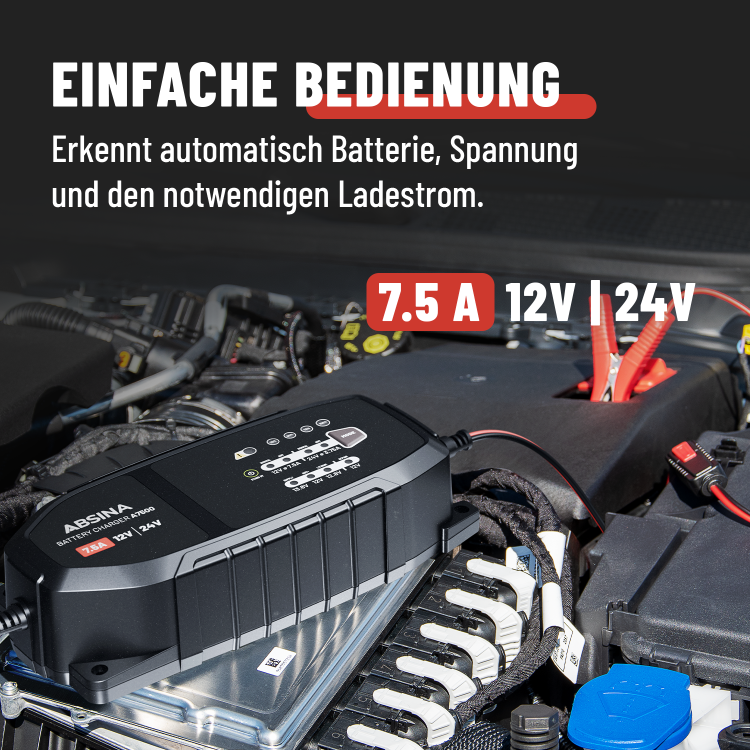 KFZ Batterie Ladegerät A7500 12/24V 7.5A