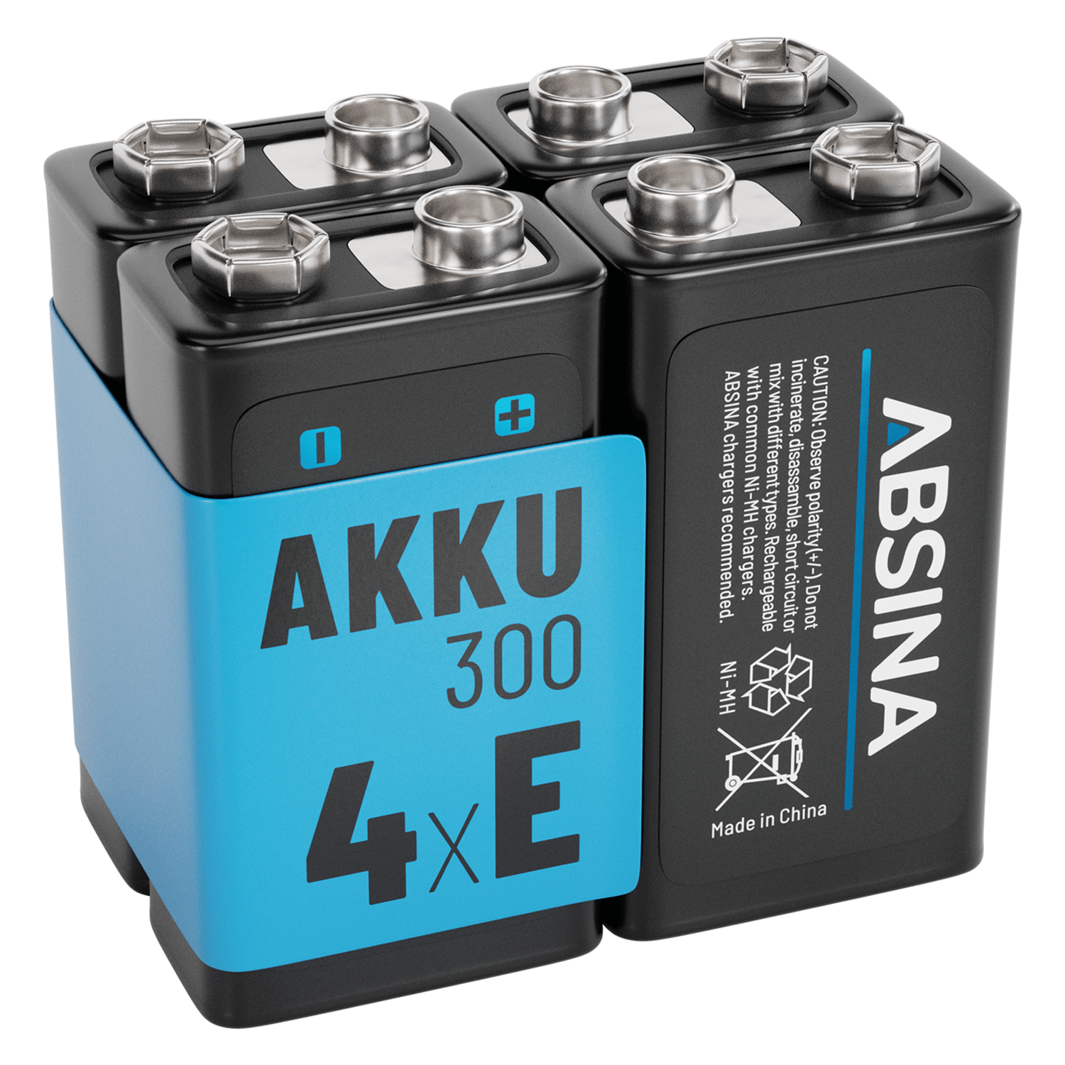 9V E-Block Akku wiederaufladbar Typ 300