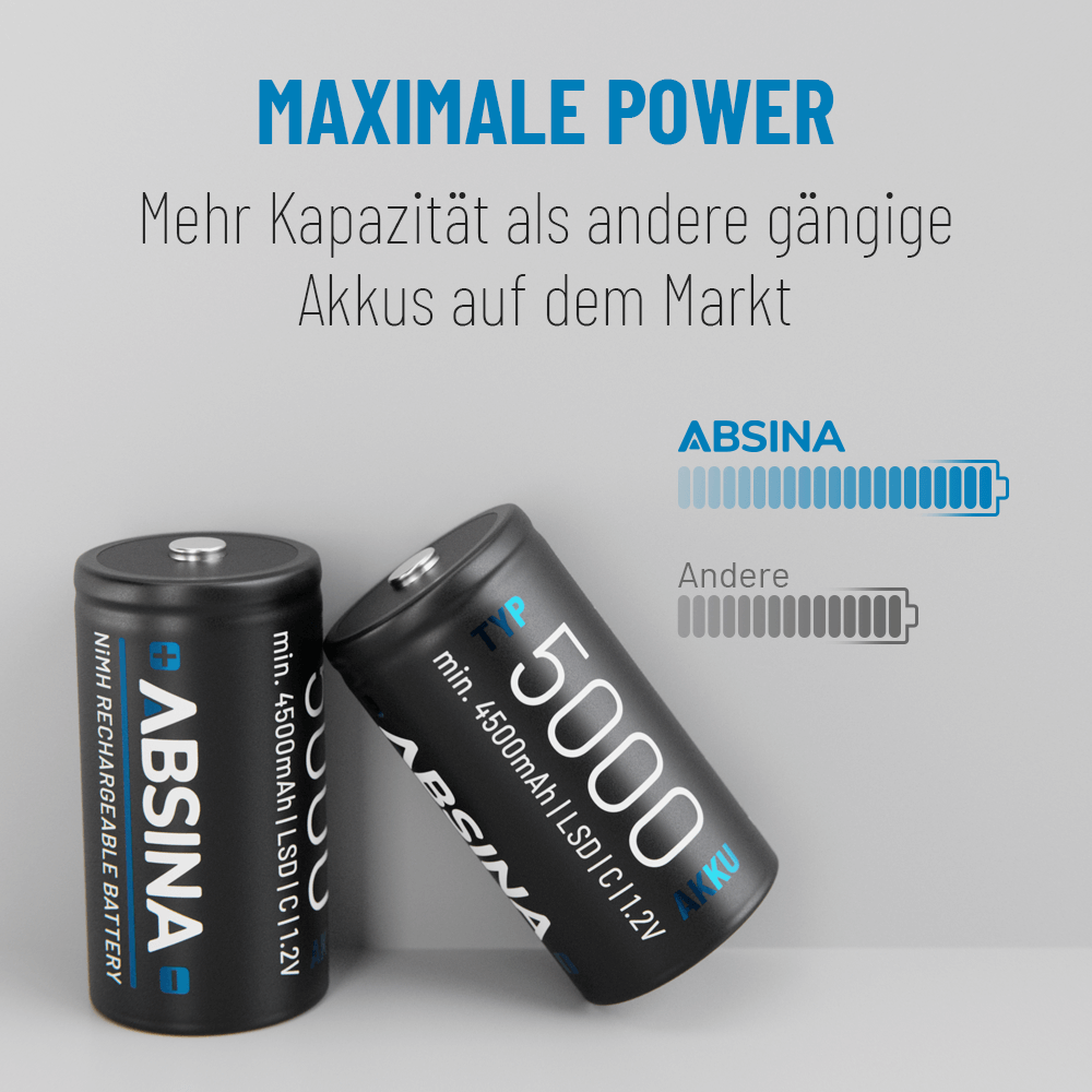 Baby C Akkus wiederaufladbar Typ 5000 1,2V