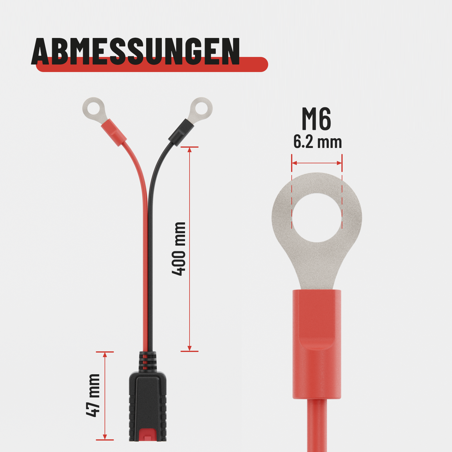 Batterieanschlusskabel M6 Ringösen
