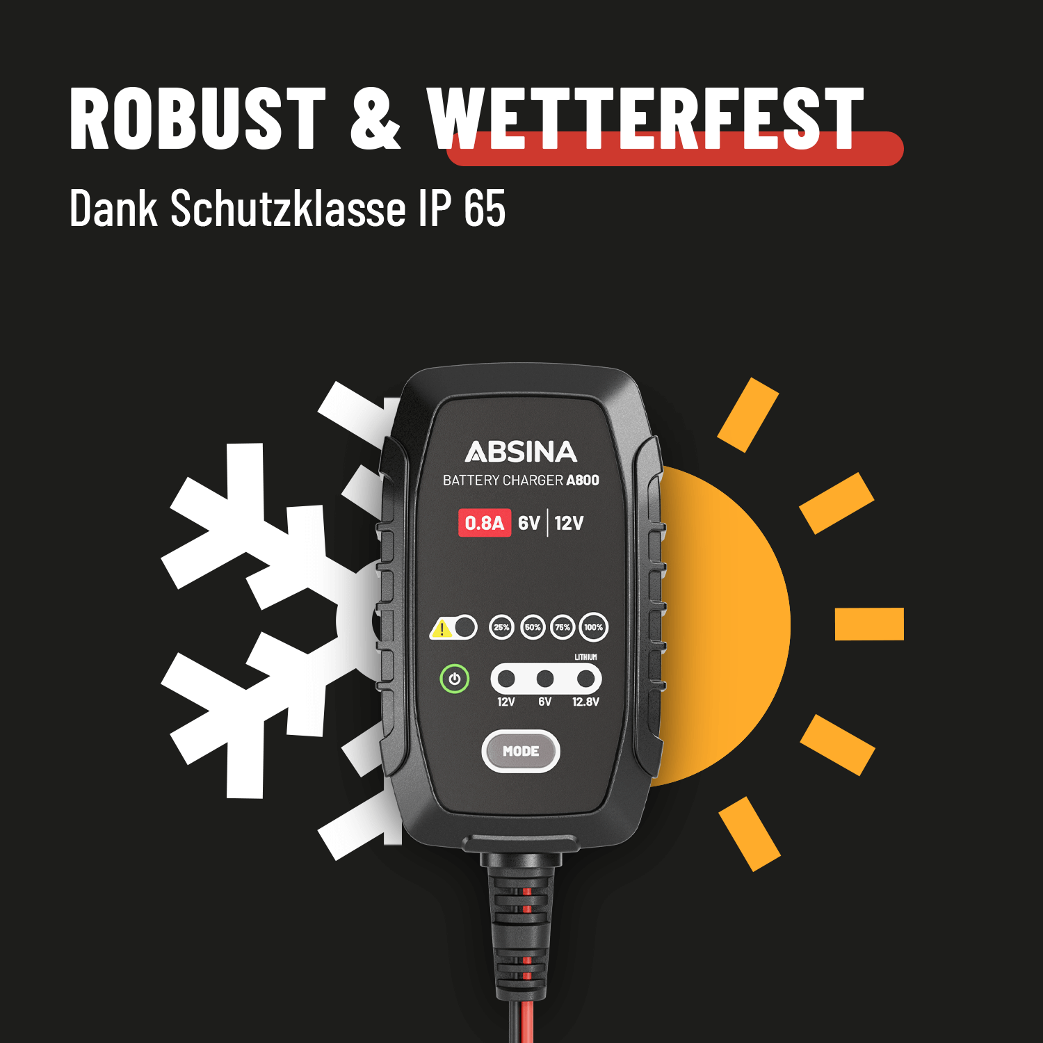 Erhaltungsladegerät robust und wetterfest 301006-5