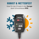 ABSINA Motorrad Batterie Ladegerät robust und wetterfest