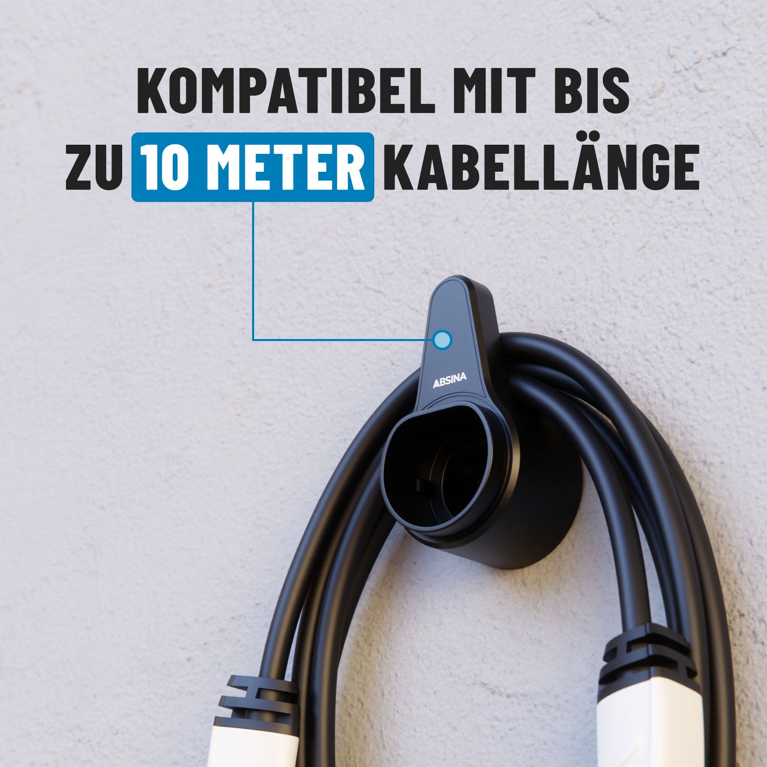 ABSINA Typ 2 Halterung für Ladekabel bis 10 Meter